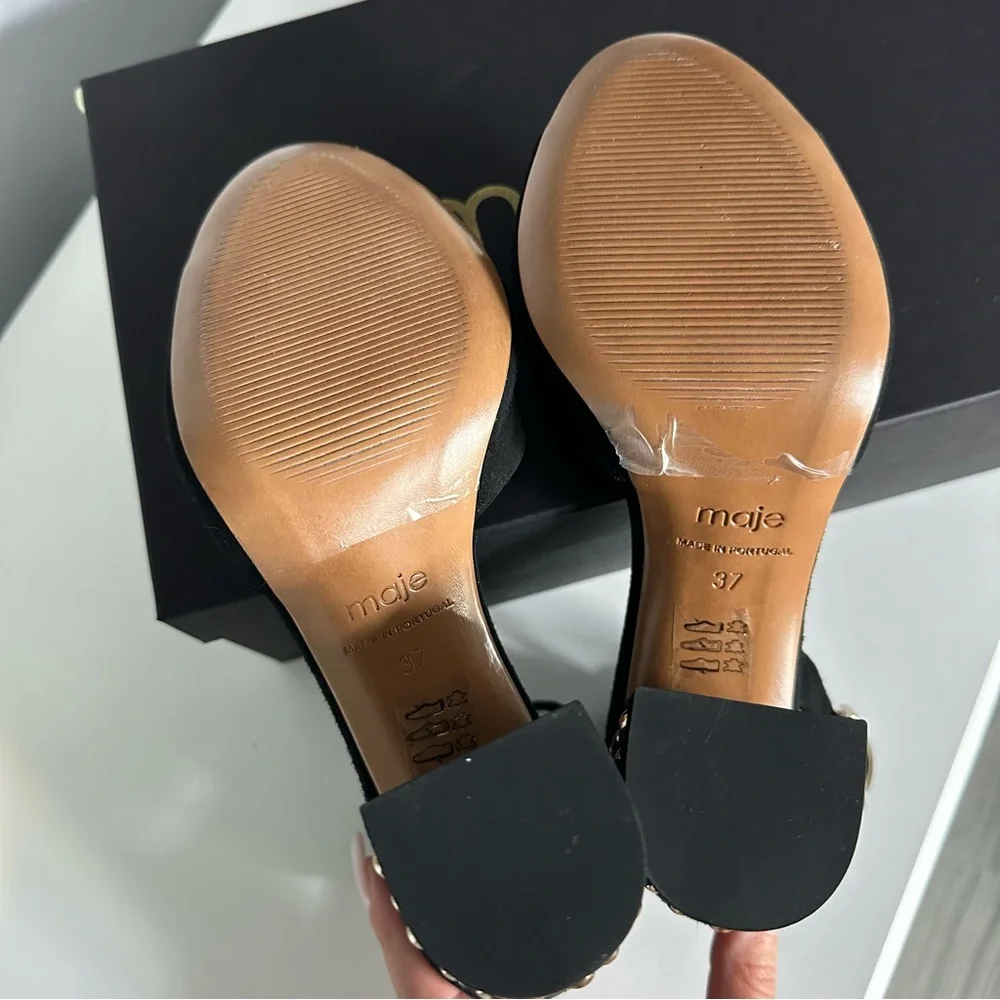 Maje Black block heels Size 37 - Picture 3 of 12